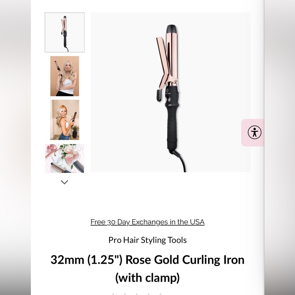 Bombay 1.25 in curling iron with clamp